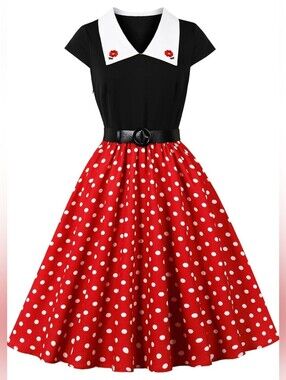 NWOT Wellwits Retro Polkadot Dress - XL